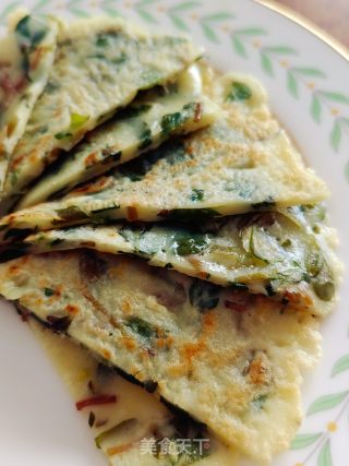 马齿菜（马齿苋）鸡蛋饼的做法步骤：10