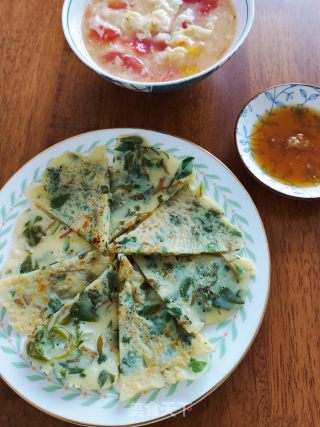 马齿菜（马齿苋）鸡蛋饼的做法步骤：12