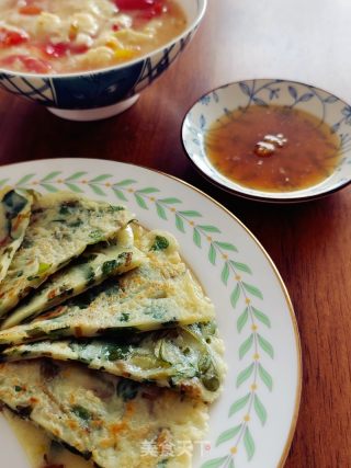 马齿菜（马齿苋）鸡蛋饼的做法步骤：13