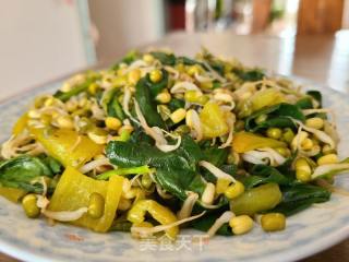 明月草炒绿豆芽的做法