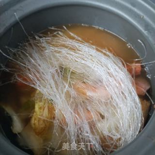白菜粉丝鲜虾煲的做法步骤：14