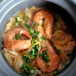 白菜粉丝鲜虾煲的做法步骤：19