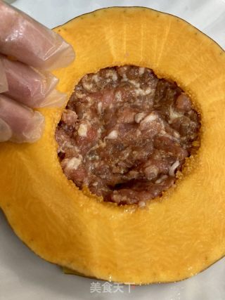南瓜圈蒸肉餅的做法步骤：5