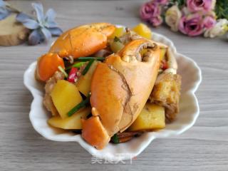 青蟹烧土豆的做法步骤：13