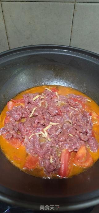 番茄烧滑牛肉的做法步骤：11