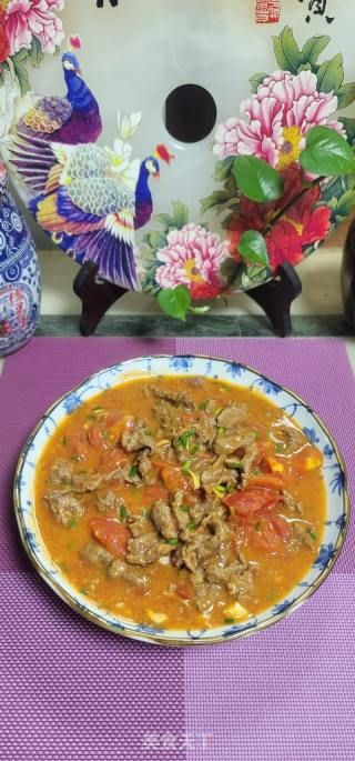 番茄烧滑牛肉的做法步骤：15