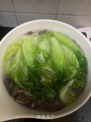 鸭血生菜汤的做法步骤：5