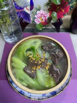 鸭血生菜汤的做法步骤：7