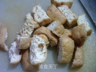 油豆腐炒毛毛菜的做法步骤：2