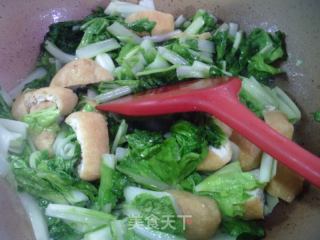 油豆腐炒毛毛菜的做法步骤：8