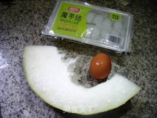 煎鸡蛋冬瓜魔芋结汤的做法步骤：1