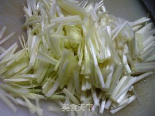 韭黄毛豆炒佛手瓜的做法步骤：4