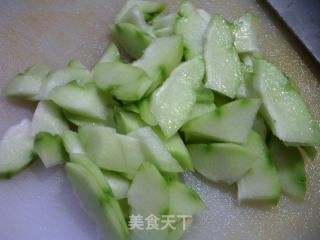 韭黄毛豆炒佛手瓜的做法步骤：7