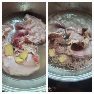 黄豆酱焖面筋护心肉的做法步骤：2