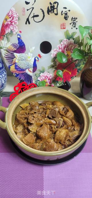 黄豆酱焖面筋护心肉的做法步骤：12