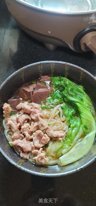 肉片猪红汤米粉的做法步骤：10