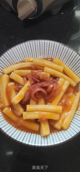鲍鱼汁炒年糕的做法步骤：12