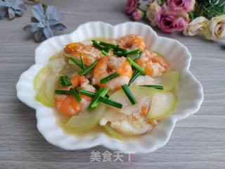 鲜虾煎蛋蒲瓜汤的做法步骤：10