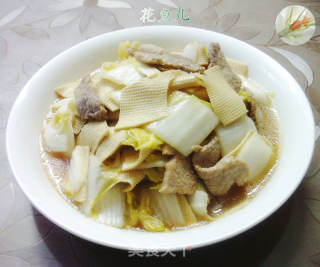 瘦肉娃娃菜炒千张的做法