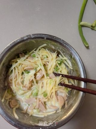 土豆丝鸡蛋饼的做法步骤：4