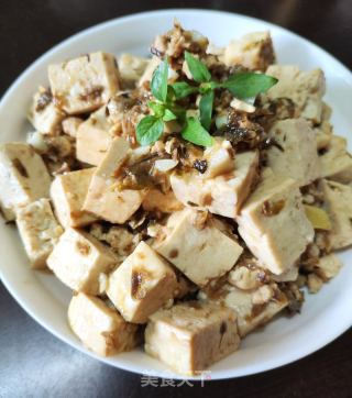 倒笃菜肉末炖老豆腐的做法步骤：8