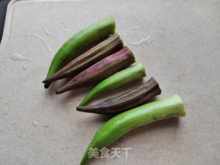 秋葵拌豆腐的做法步骤：1