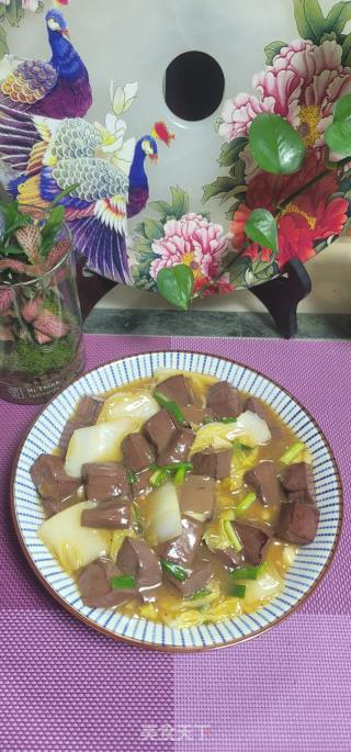 白菜烧猪红的做法步骤：13