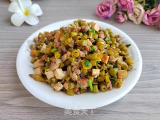 肉末炒酸豆角的做法
