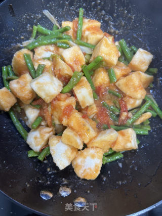 西红柿豆角炒馍的做法步骤：4