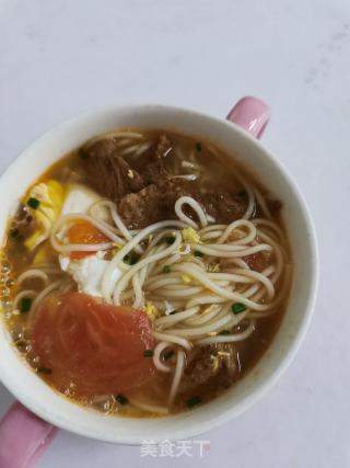 番茄鸡蛋瘦肉面的做法步骤：11