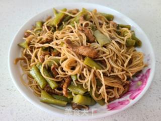 豇豆莴笋干肉丝卤面的做法步骤：16