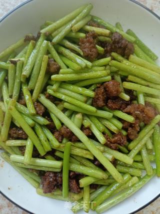肉沫炒蒜苔的做法步骤：6