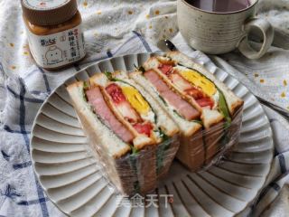 脆皮鸡蛋火腿三明治的做法步骤：9