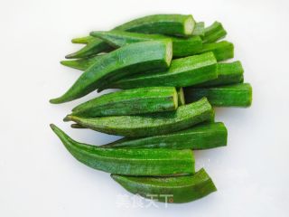 蒜香秋葵的做法步骤：2