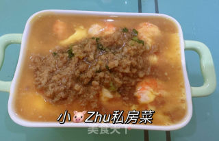 豆腐虾仁蒸蛋的做法步骤：6