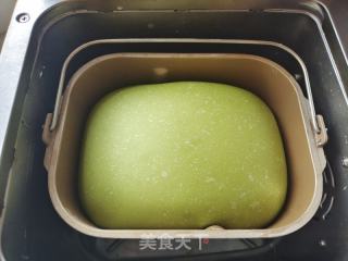 抹茶炼乳吐司（面包机版）的做法步骤：6