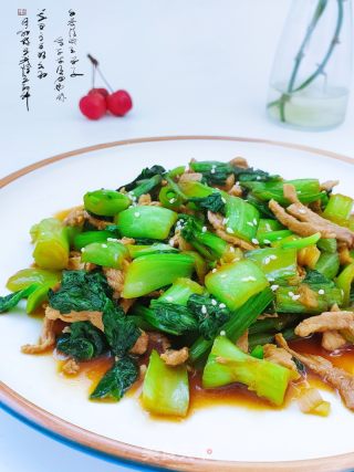 肉炒青菜的做法步骤：7