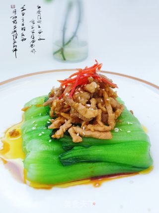 蒜香肉丝青菜的做法步骤：1