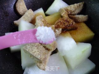 油炸素鸡烧冬瓜的做法步骤：7