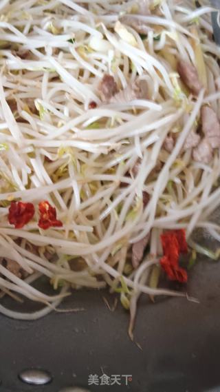 绿豆芽炒肉的做法步骤：4