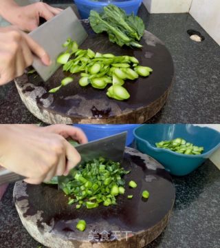芥蓝腊肠炒饭的做法步骤：2