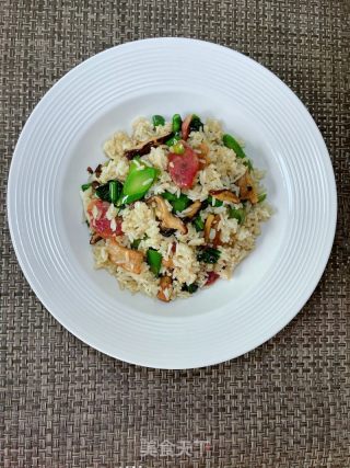 芥蓝腊肠炒饭的做法步骤：16