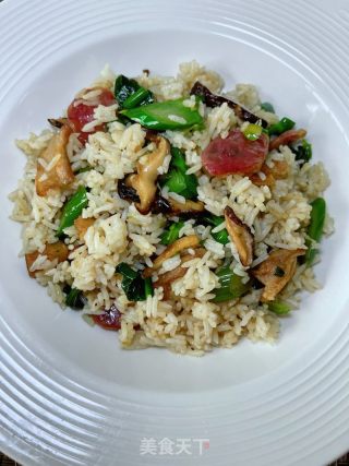 芥蓝腊肠炒饭的做法步骤：18