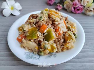 肉末芋艿南瓜炒饭