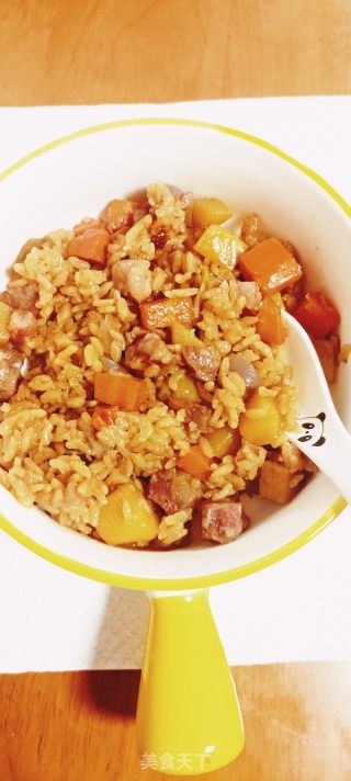 简易电饭锅版腊肉焖饭的做法步骤：8
