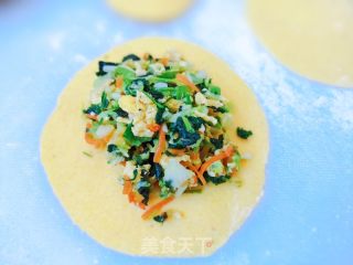 玉米面素馅蒸饺的做法步骤：7