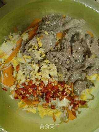蔬菜拌牛肉的做法步骤：9