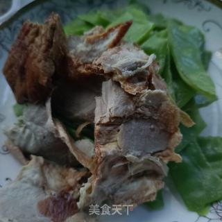 扁豆炒烤鸭的做法步骤：7