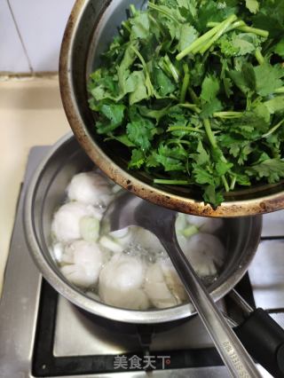 墨鱼丸香菜汤的做法步骤：7