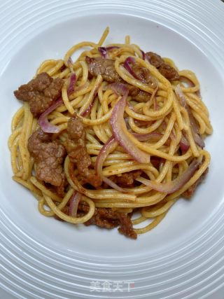 沙茶牛肉炒意面的做法步骤：18